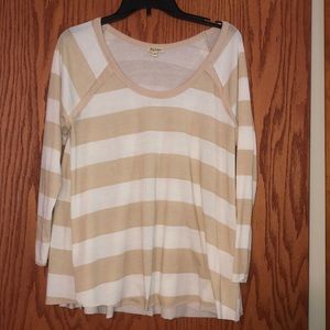 Tan and white striped tee